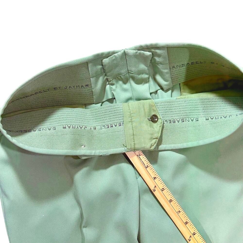 Vtg 70s SANSABELT by Jaymar Slacks Pants 36 Sage Green Men's Disco Golf Retro - Picture 9 of 11